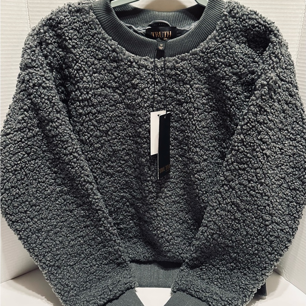 Truth Women's Charcoal Sherpa Crew Neck Sweater